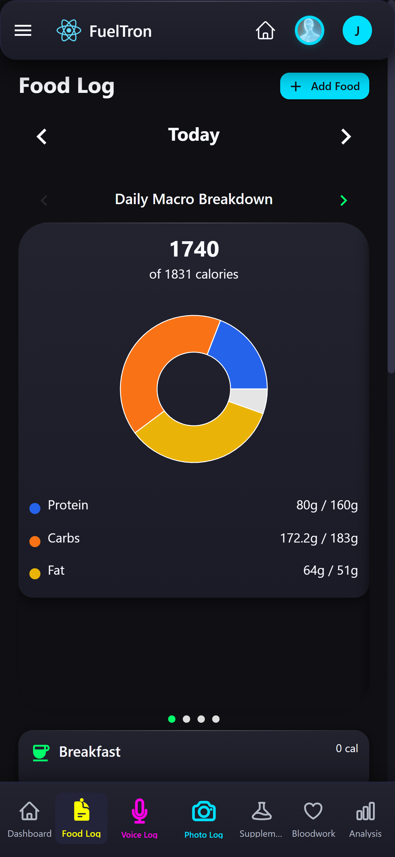 FuelTron Dashboard View